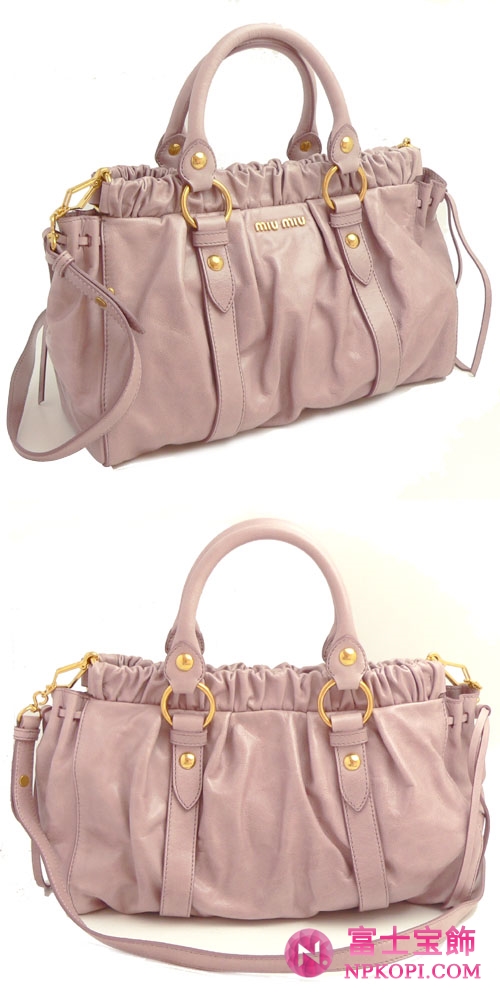 ミュウミュウ miumiu ハンドバッグ ショルダーストラップ付き 2WAY ナナメガケショルダー チェリー(MUGHETTO) RT0383 VIT.LUX